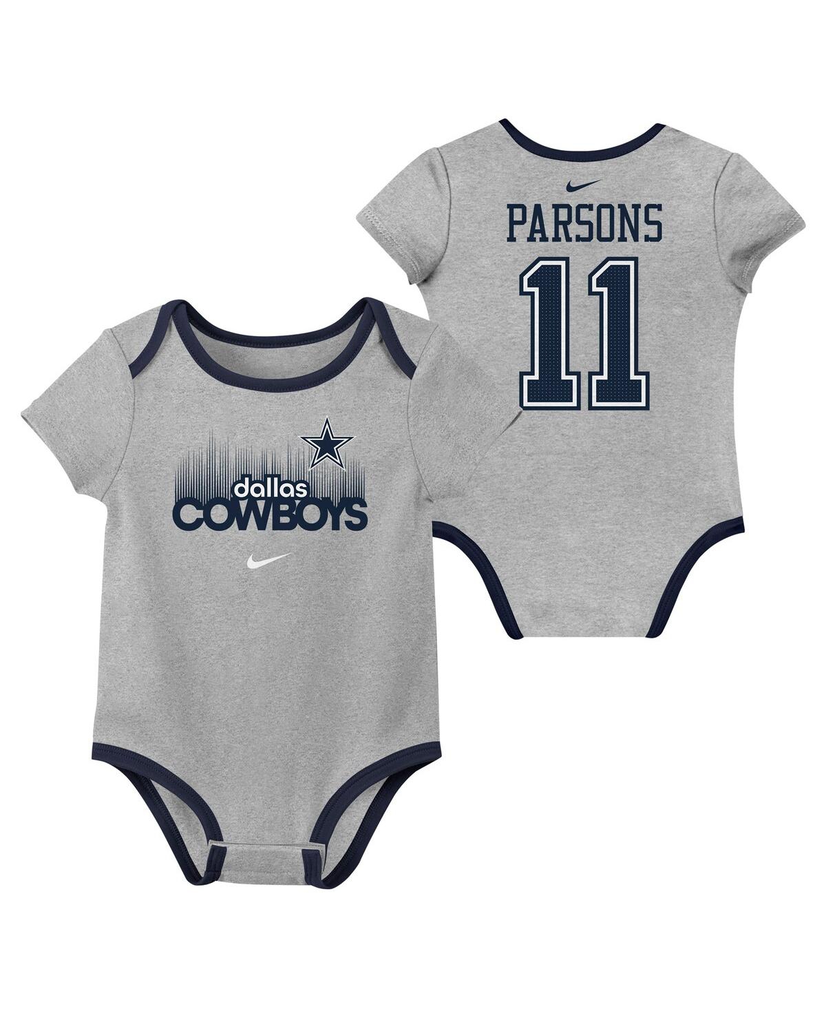 Nike Baby Boys And Girls Micah Parsons Dallas Cowboys Name Number Bodysuit 3-pack In Navy