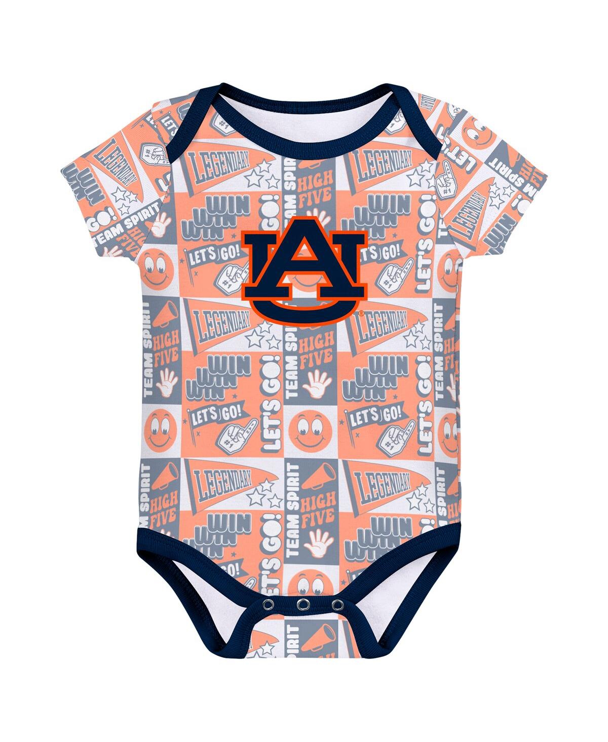 Outerstuff Newborn Navy Auburn Tigers Sunday Comics Bodysuit 3-pack In Navy