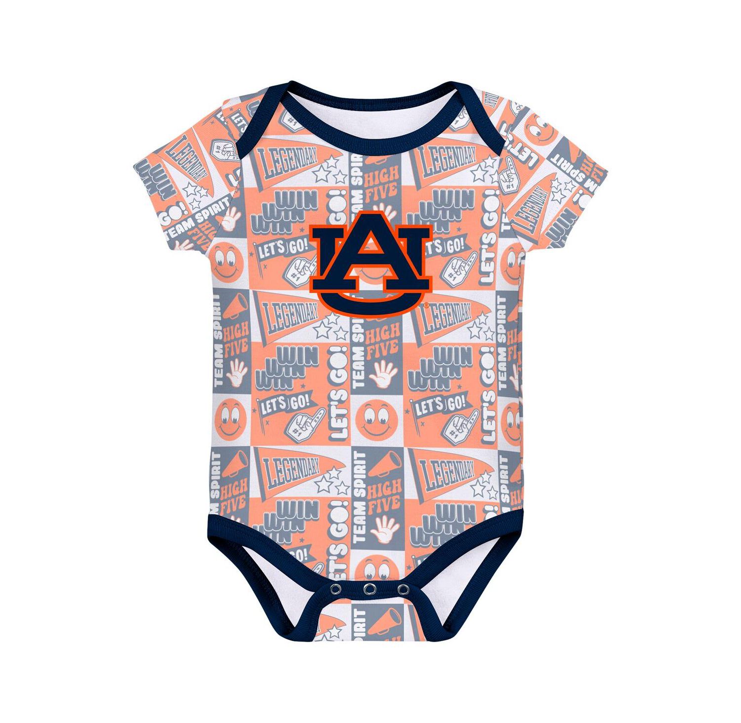 Newborn Navy Auburn Tigers Sunday Comics Bodysuit 3-pack