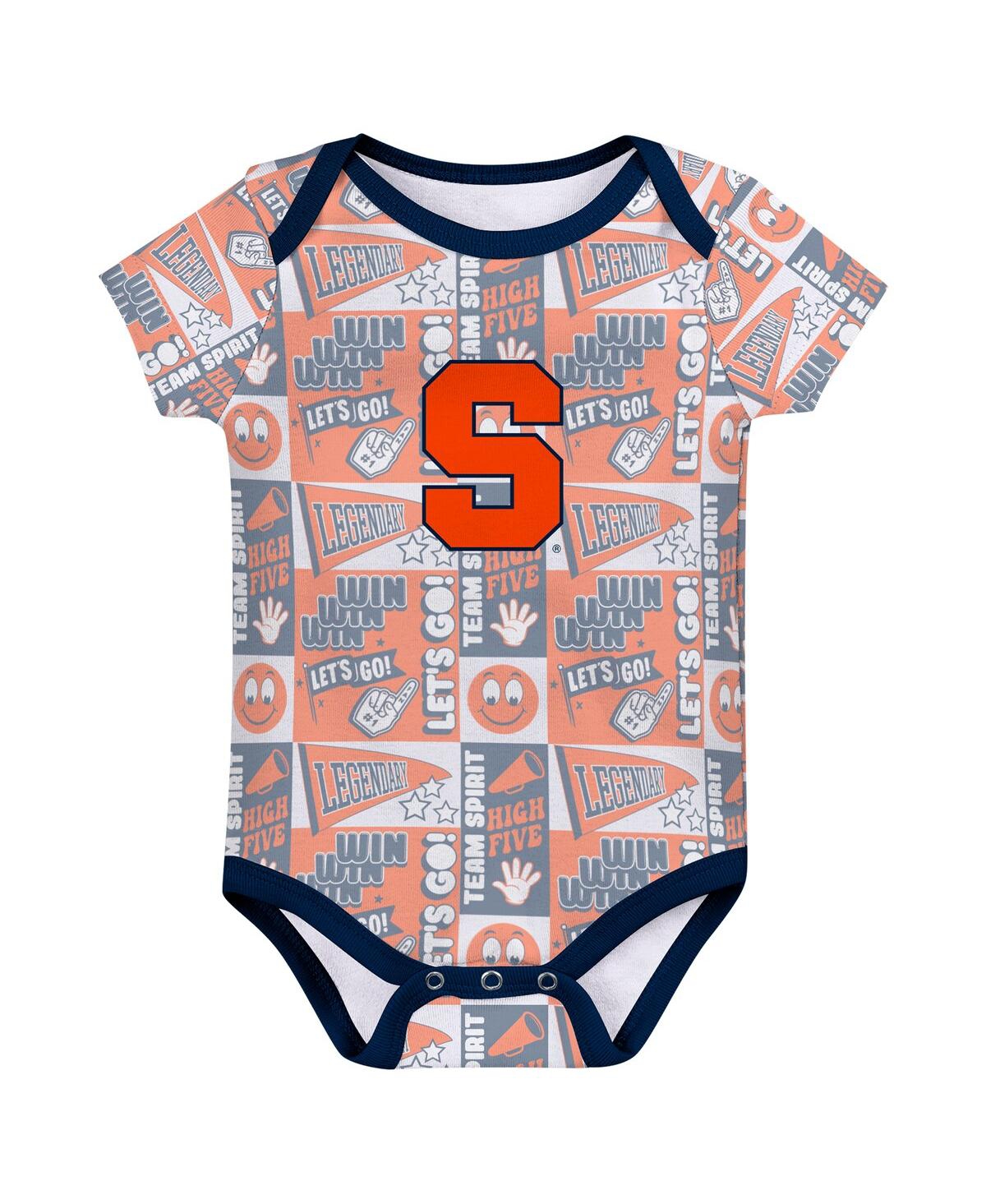 Outerstuff Newborn Navy Syracuse Orange Sunday Comics Bodysuit 3-pack In Navy