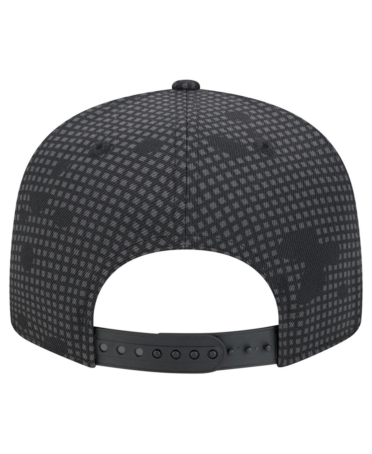 NEW ERA MEN'S BLACK MIAMI HEAT MIDNIGHT INK POP OUTLINE 9FIFTY SNAPBACK HAT 