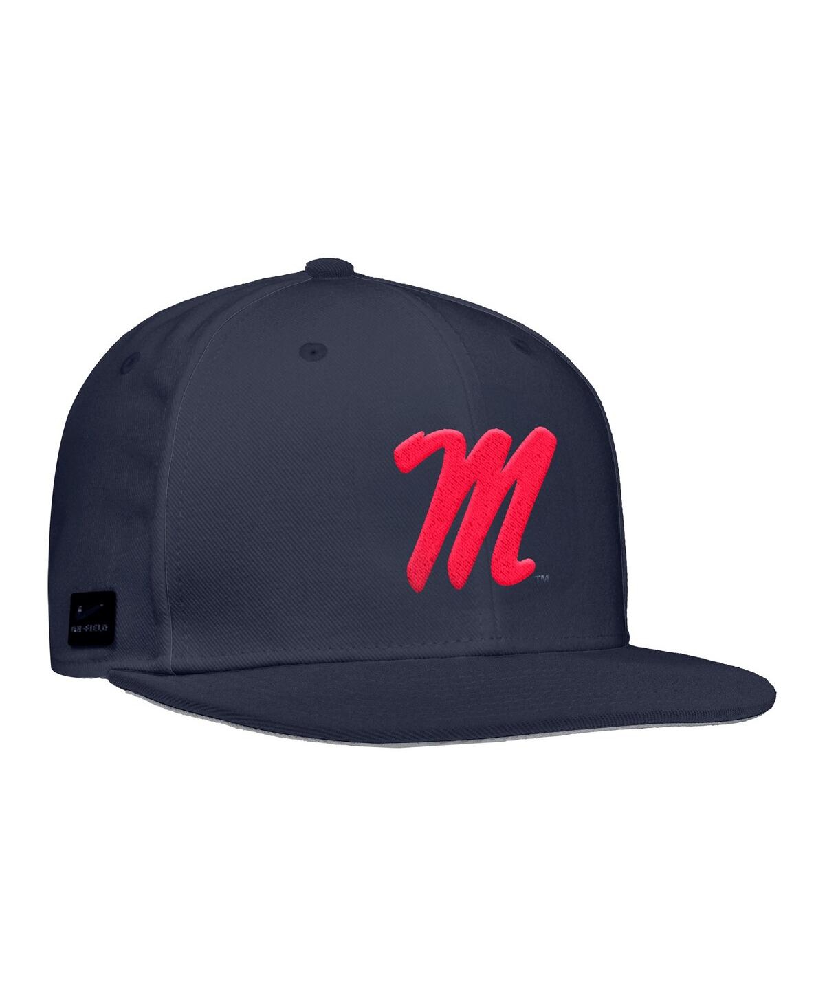 Nike Men's Navy Ole Miss Rebels On-field Baseball Performance Fitted Hat In Navy