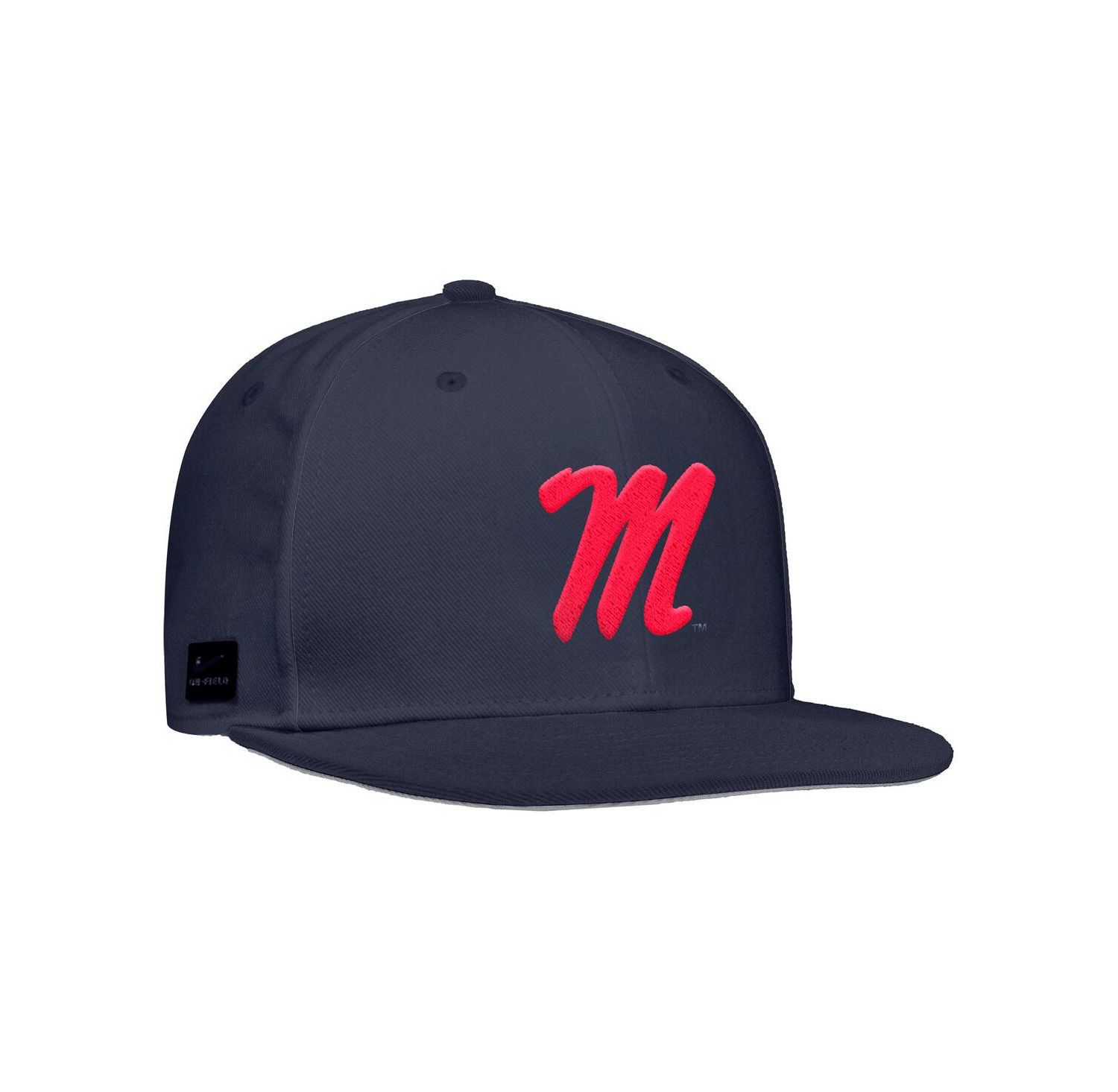 Men's Navy Ole Miss Rebels On-Field Baseball Performance Fitted Hat