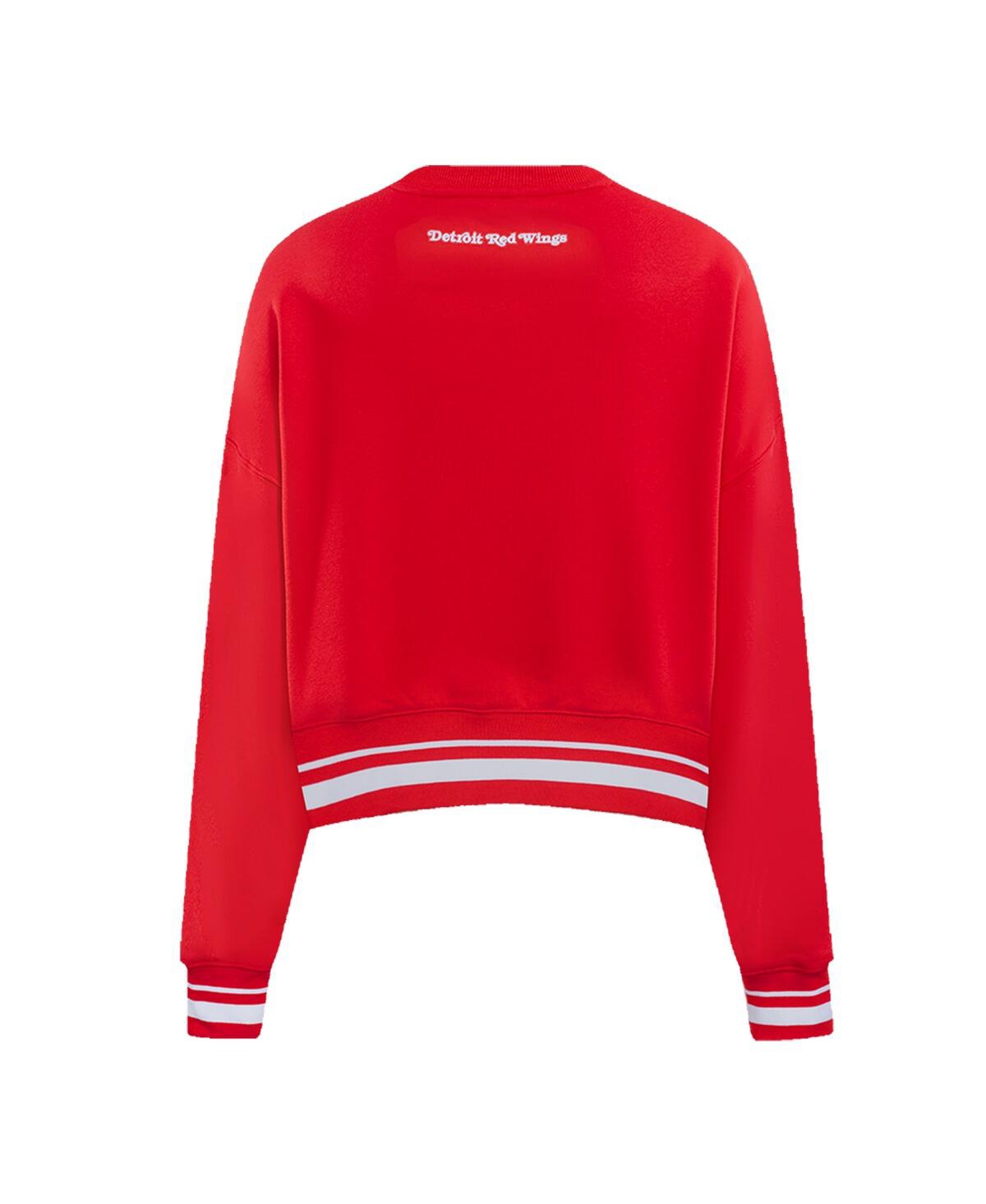Shop Pro Standard Women's Red Detroit Red Wings Area Code Cropped Pullover Sweatshirt