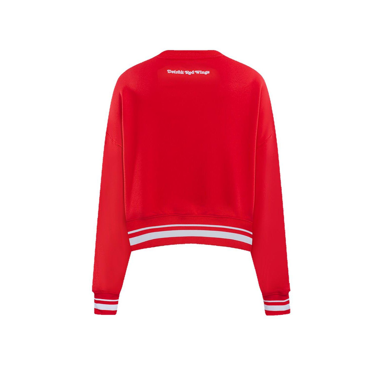 Women's Red Detroit Red Wings Area Code Cropped Pullover Sweatshirt