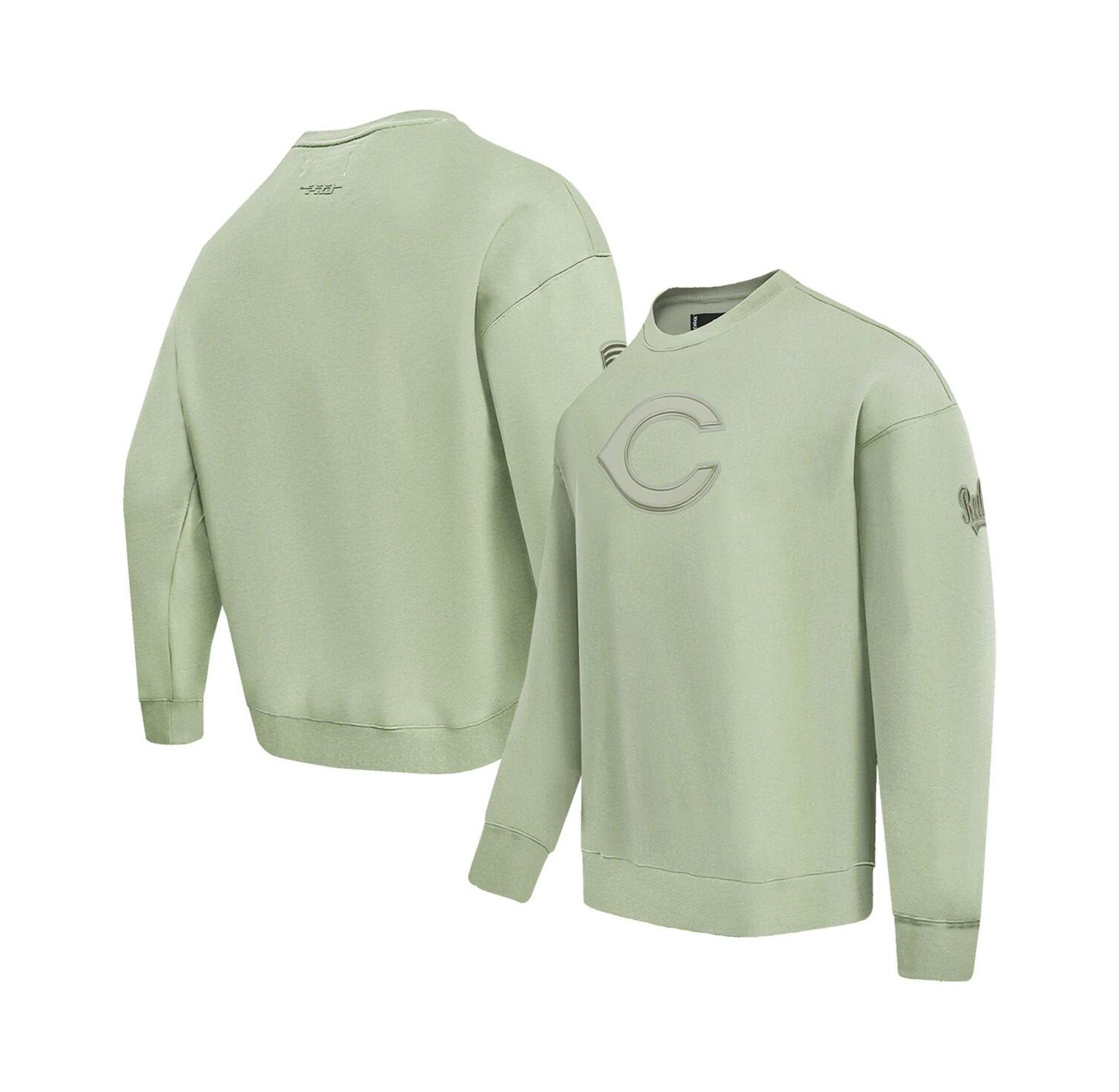 Men's Green Cincinnati Reds Neutral Drop Shoulder Pullover Sweatshirt