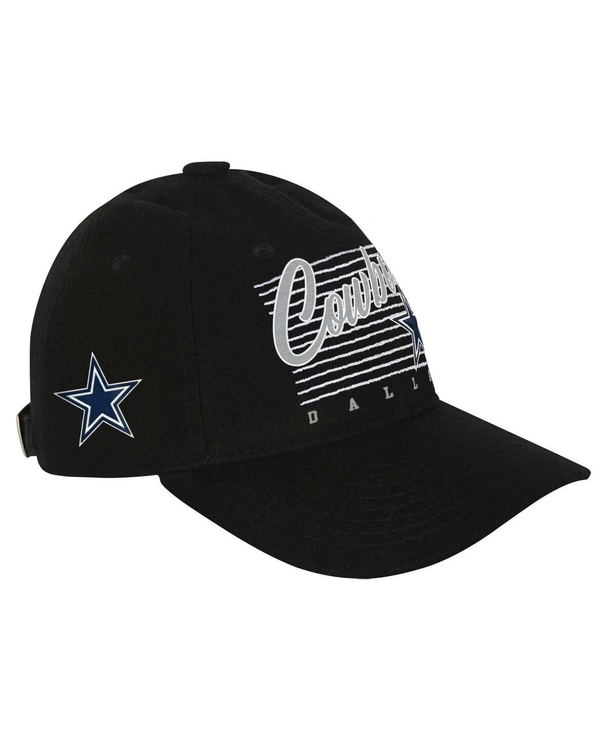 Outerstuff Big Boys And Girls Black Dallas Cowboys Retro Wooly Adjustable Hat In Black