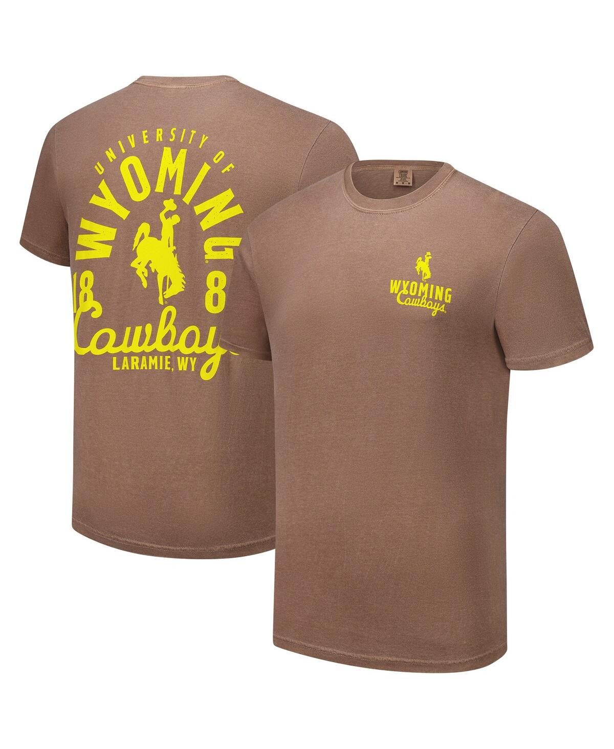 Men's Brown Wyoming Cowboys Comfort Colors Mascot Overlay T-Shirt - Brown