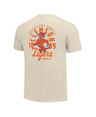 Men's Cream Clemson Tigers Comfort Colors Mascot Overlay T-Shirt