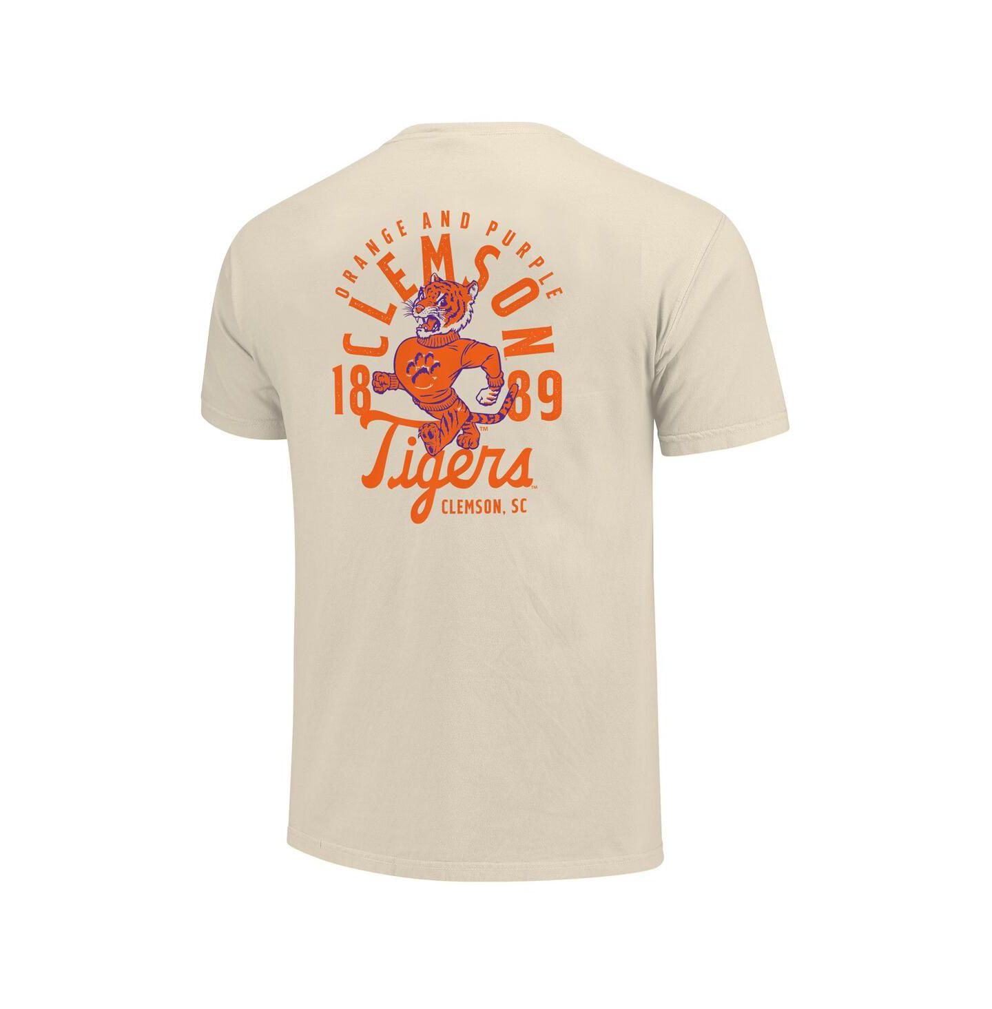 Мужская футболка Image One Cream Clemson Tigers Comfort Colors Mascot Overlay — фото 2