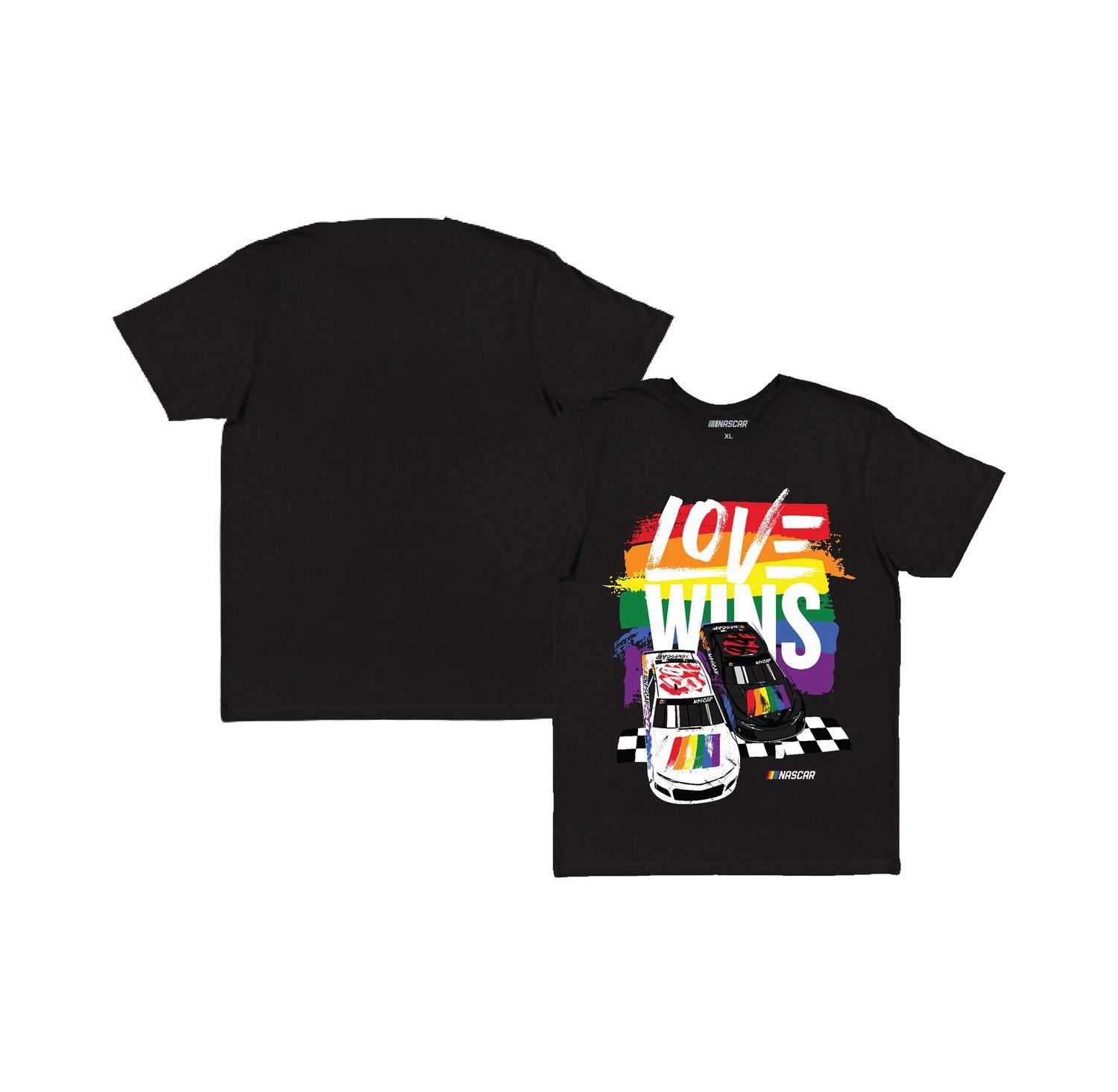 Men's Black NASCAR Love Wins Pride T-Shirt
