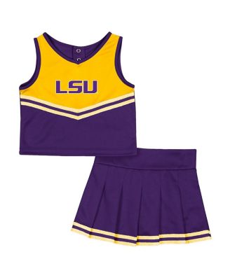 Colosseum - Girls Toddler Purple LSU Tigers Time For Recess Cheer Top and Skirt Set