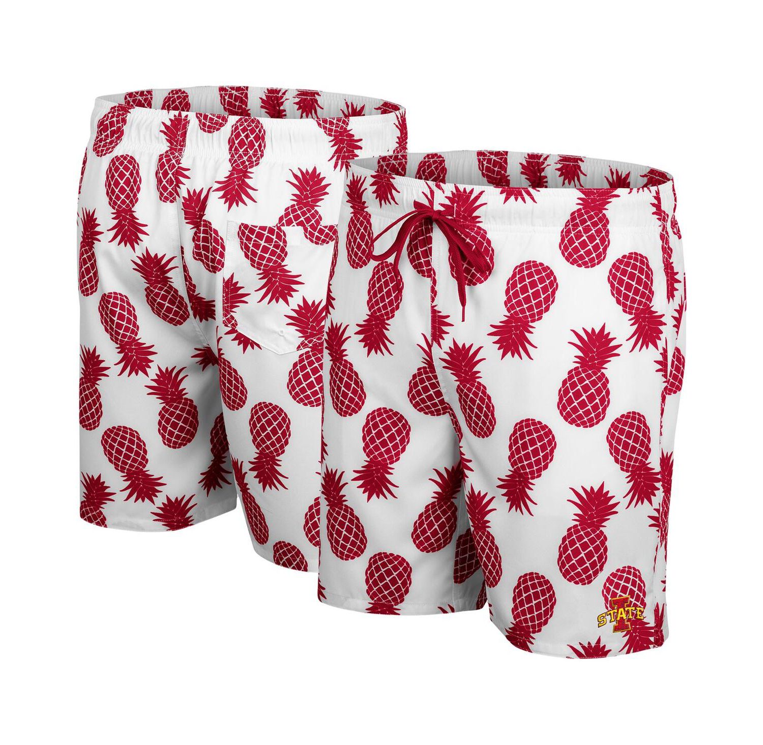 Men's White Iowa State Cyclones Pineapples Swim Shorts