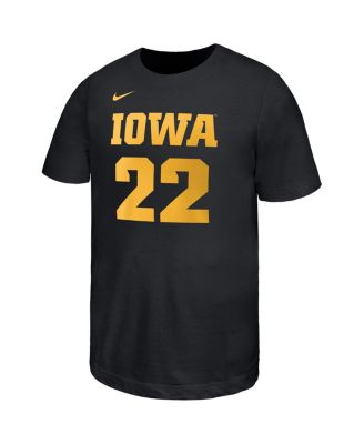 Big Boys and Girls Caitlin Clark Black Iowa Hawkeyes Retired Player Name Number Core T-Shirt