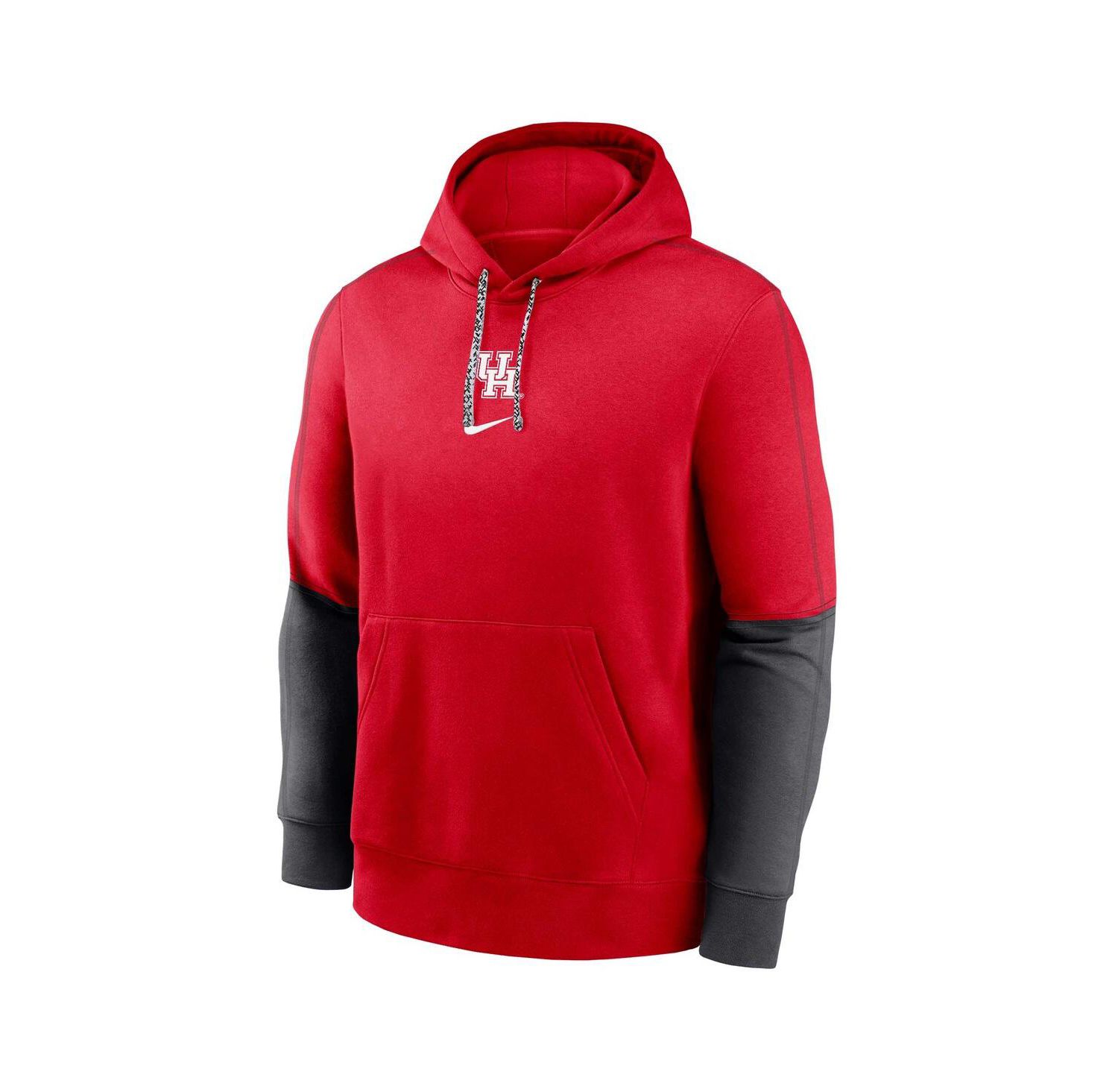 Men's Red Houston Cougars 2024 Sideline Club Pullover Hoodie