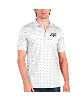 Antigua - Men's  White/Steel Purdue Boilermakers Spark Polo
