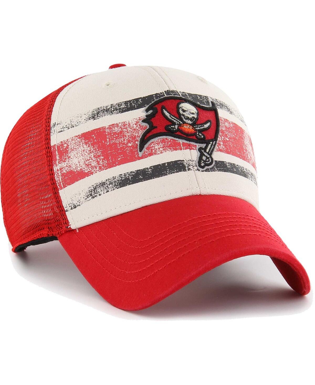 47 Brand Men's Cream/red Tampa Bay Buccaneers Breakout Mvp Trucker Adjustable Hat In Cream,red