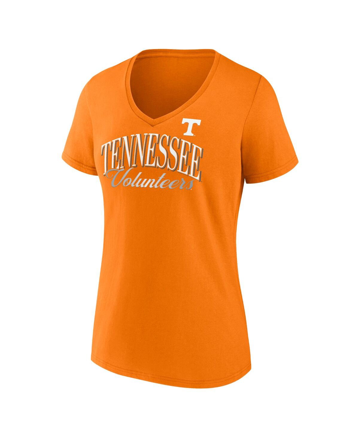 Fanatics Women's Tennessee Orange Tennessee Volunteers Fundamentals Script Foil T-shirt In Tennessee Orange