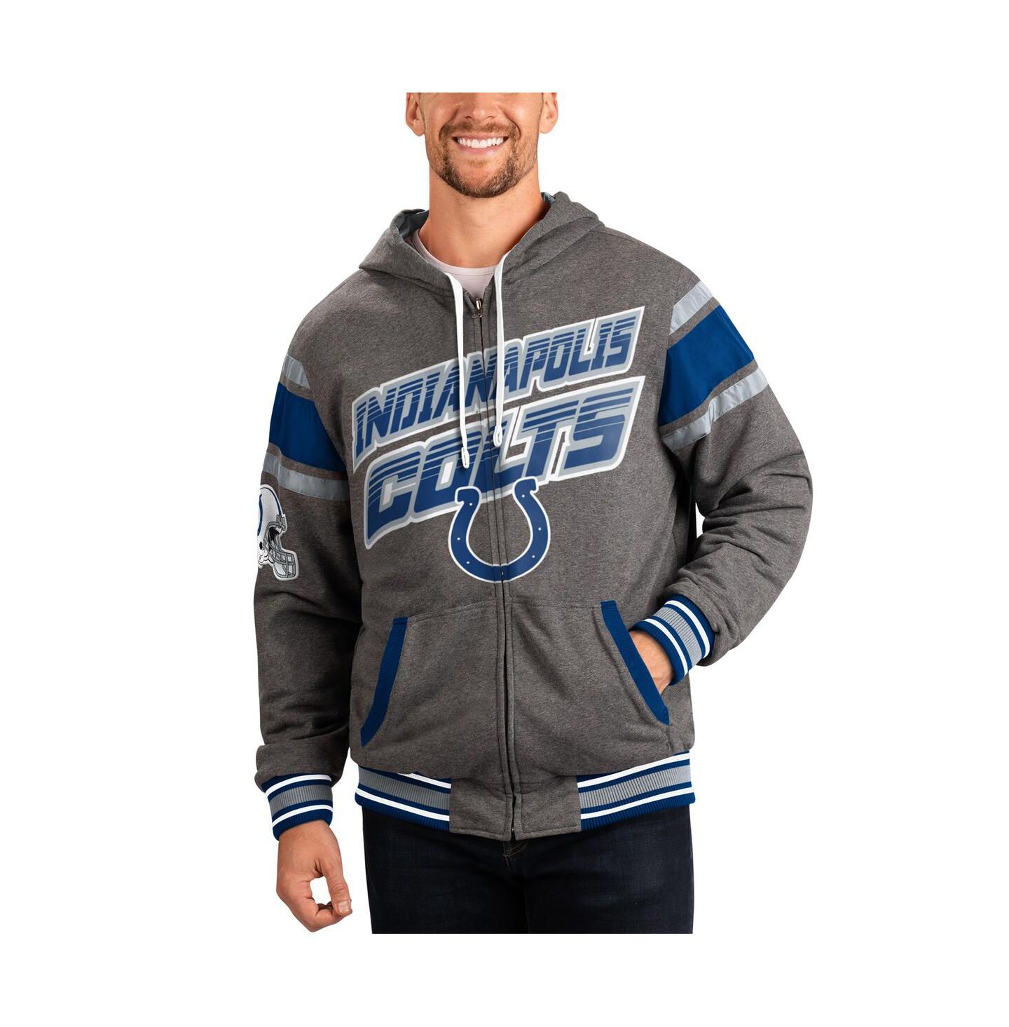 Мужская куртка G-III Sports by Carl Banks Royal/Gray Indianapolis Colts Extreme Full Back Reversible Full-Zip — фото 1
