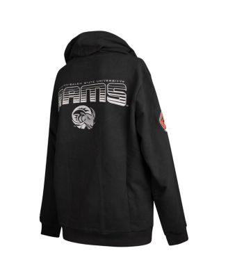 Men's Black Winston-Salem State Rams Puff Print Sliced Pullover Hoodie