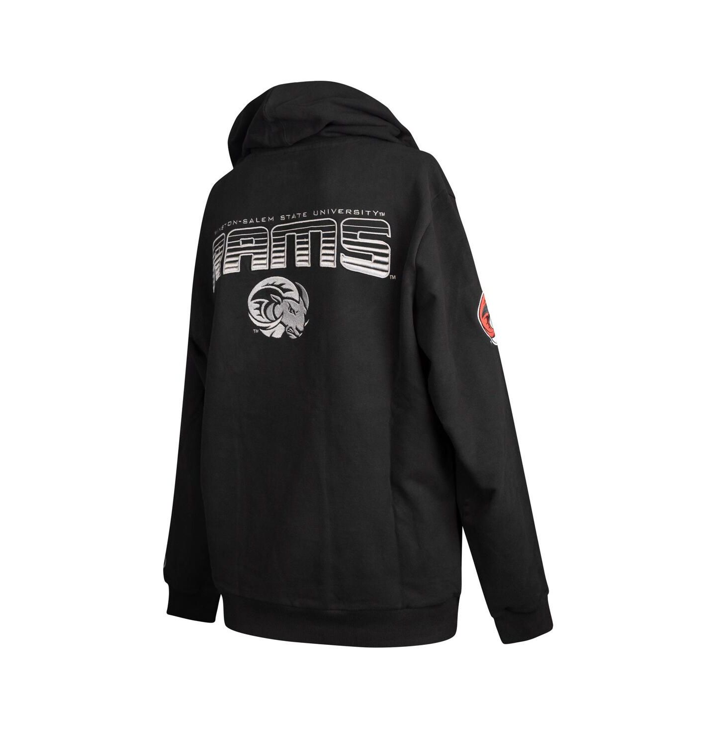 Мужское худи FISLL Black Winston-Salem State Rams Puff Print Sliced Pullover — фото 2
