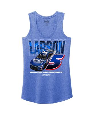 Women's Heather Royal Kyle Larson Name Number Racerback Tri-Blend Tank Top