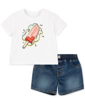 Levi's - Baby Boys Popsicle T-Shirt & Denim Shorts, 2 Piece Set