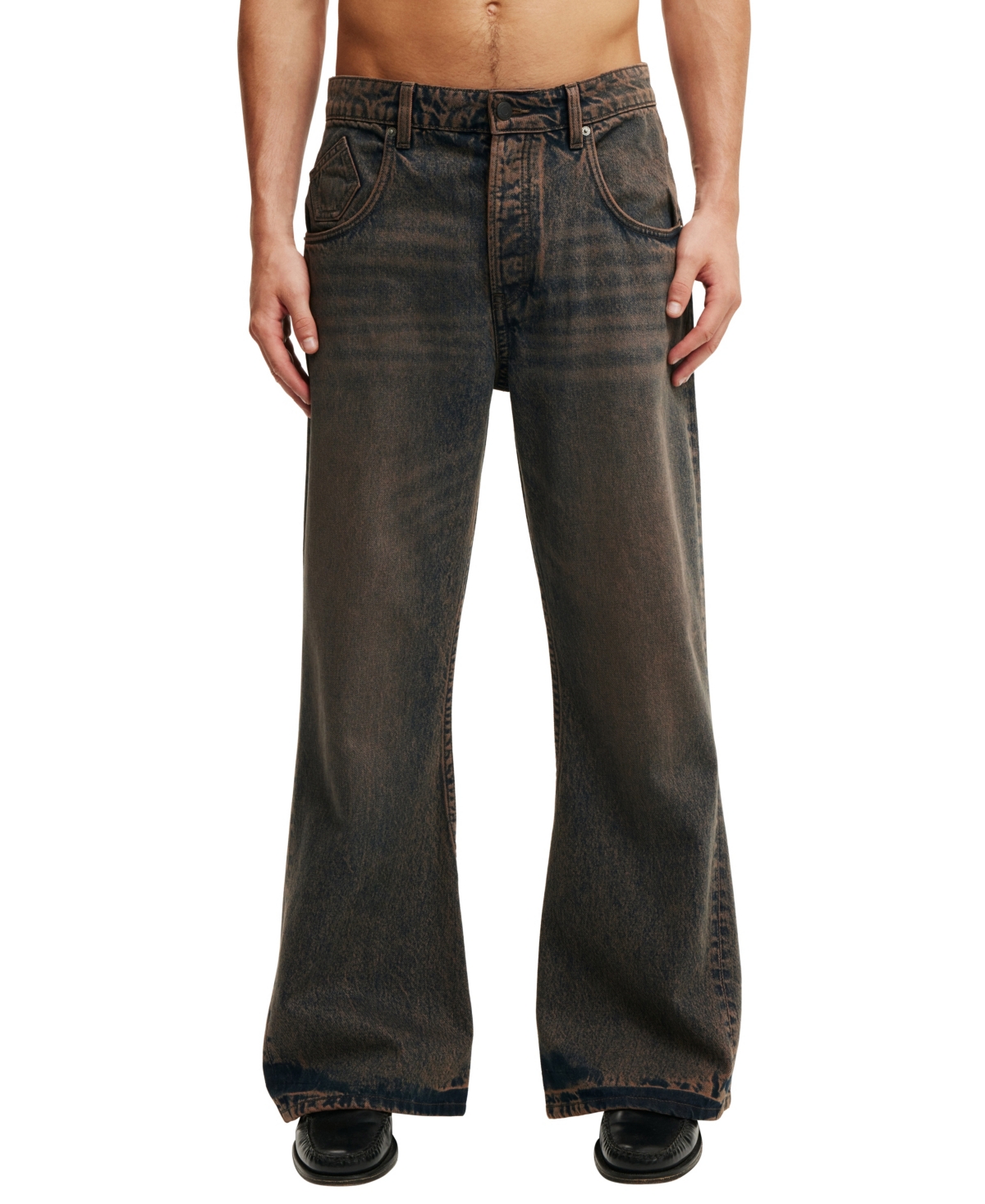 Men's Baggy Bootcut Jeans - Mocha