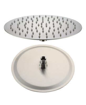 12 Inch Round 304 Stainless Steel Rain Shower Head - High Pressure, 360&amp;#xB0; Adjustable, Rust-Resistant, with Air-Injection Technology