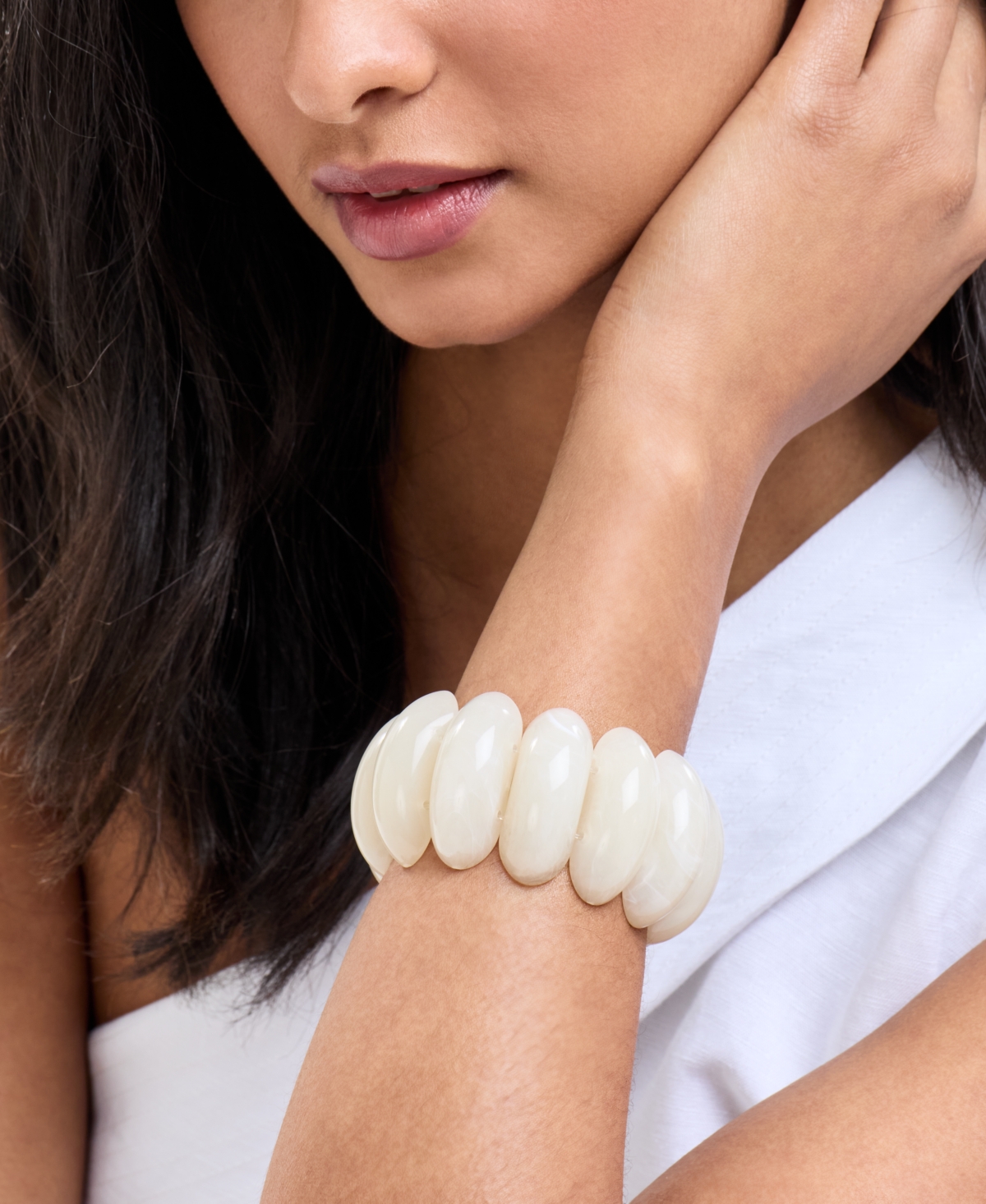 Inc International Concepts Plastic Shell Stretch Bracelet, Exclusively At Macy's