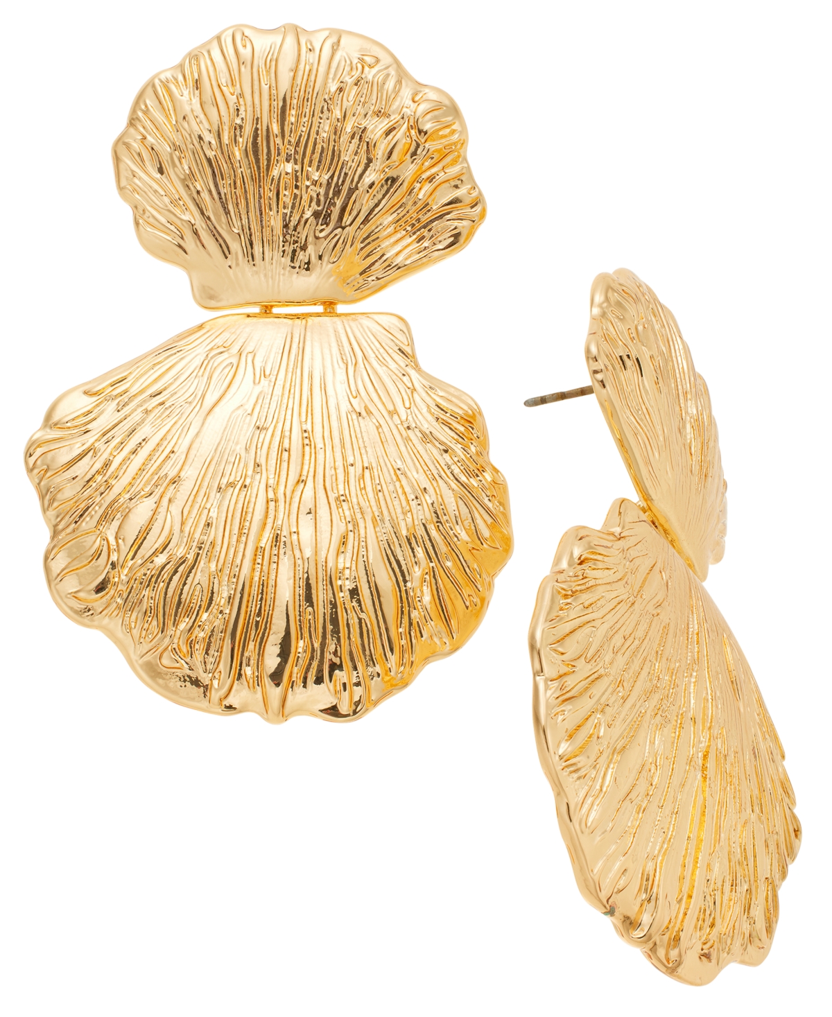 Gold-Tone Shell Statement Earrings, Exclusively at Macy's - Yellow