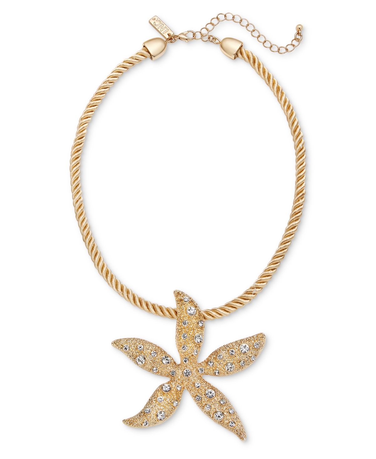 Gold-Tone Crystal Starfish Statement Pendant Necklace, 16-1/2" + 3" extender, Exclusively at Macy's - Grey