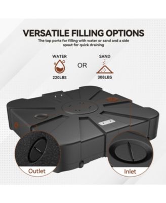 Heavy-Duty HDPE Patio Umbrella Base Stand for Cantilever Umbrellas with Wheels