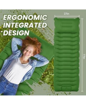 Extra Thick Inflatable Sleeping Pad with Pillow, Camping Pad with Carrying Bag