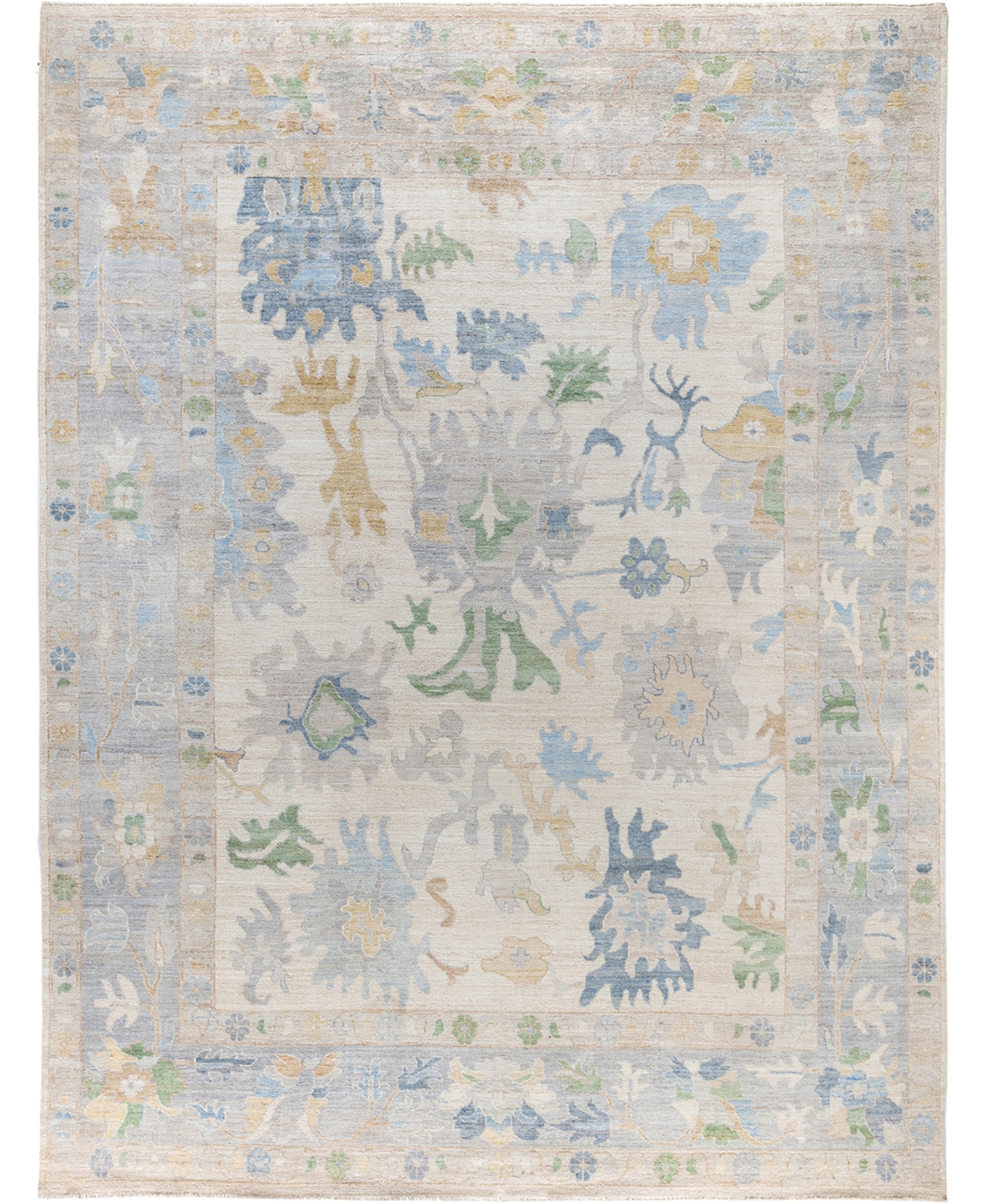 Adorn Hand Woven Rugs Colorful Oushak M1945 9'x11'9'' Area Rug - Ivory