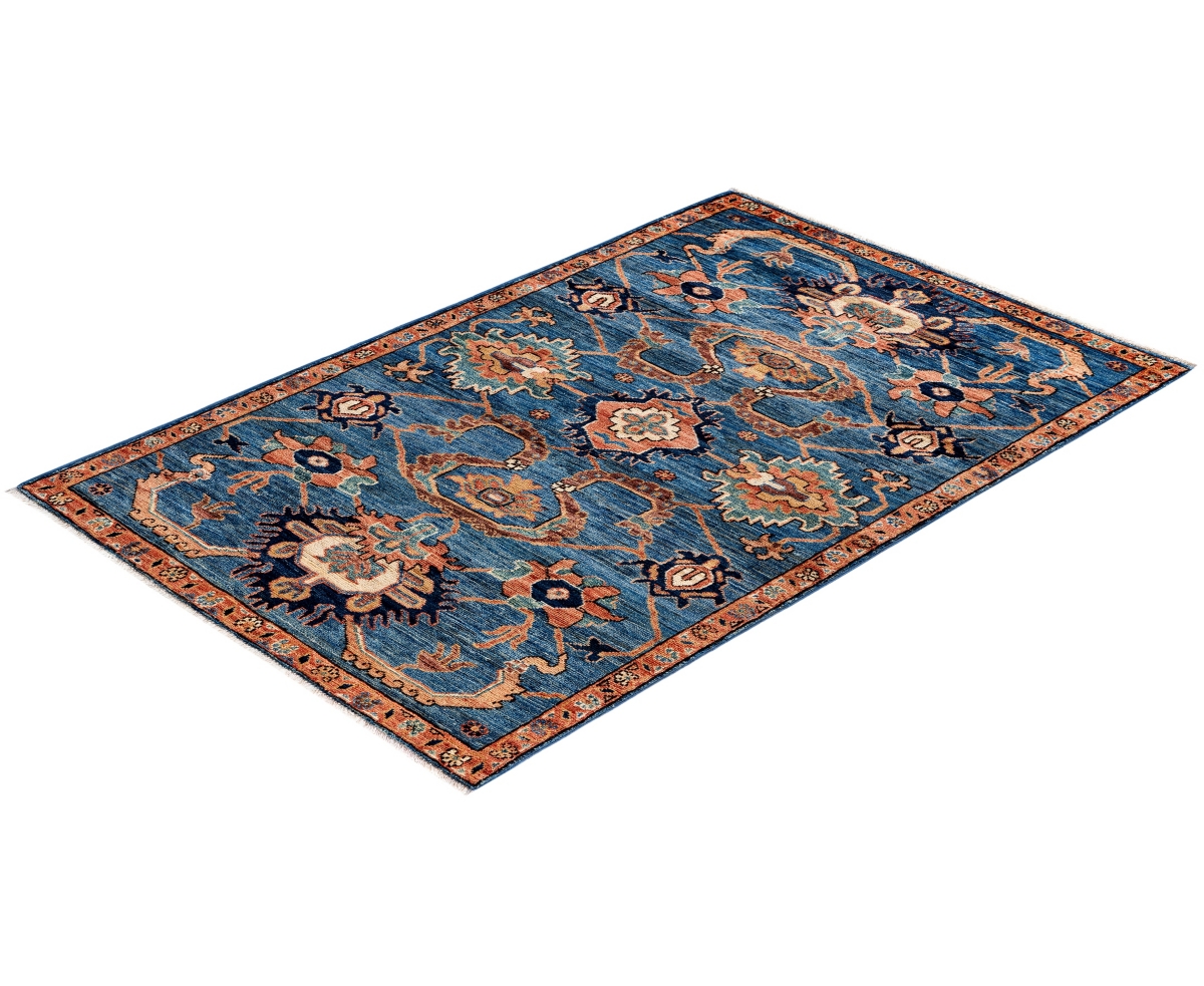 Adorn Hand Woven Rugs Serapi M1945 3'2''x4'11'' Area Rug In Light Blue