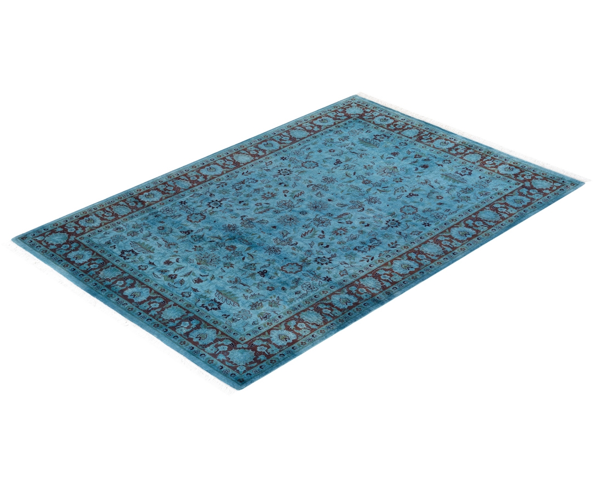 Adorn Hand Woven Rugs Fine Vibrance M1444 4'2''x6'2'' Area Rug In Blue