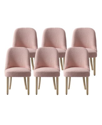 Mid-Century Modern Upholstered Boucle Dining Chair (Set of 6)