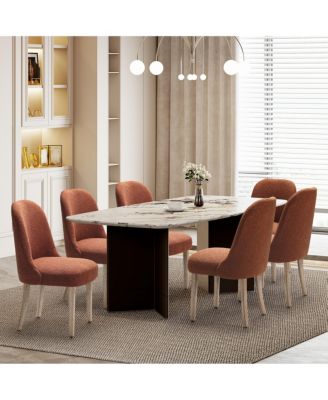 Mid-Century Modern Upholstered Boucle Dining Chair (Set of 6)