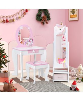 Kids Jewelry Armoire Cabinet with Storage and 2 Tilt Angles