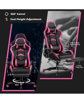 Massage Gaming Chair with Footrest