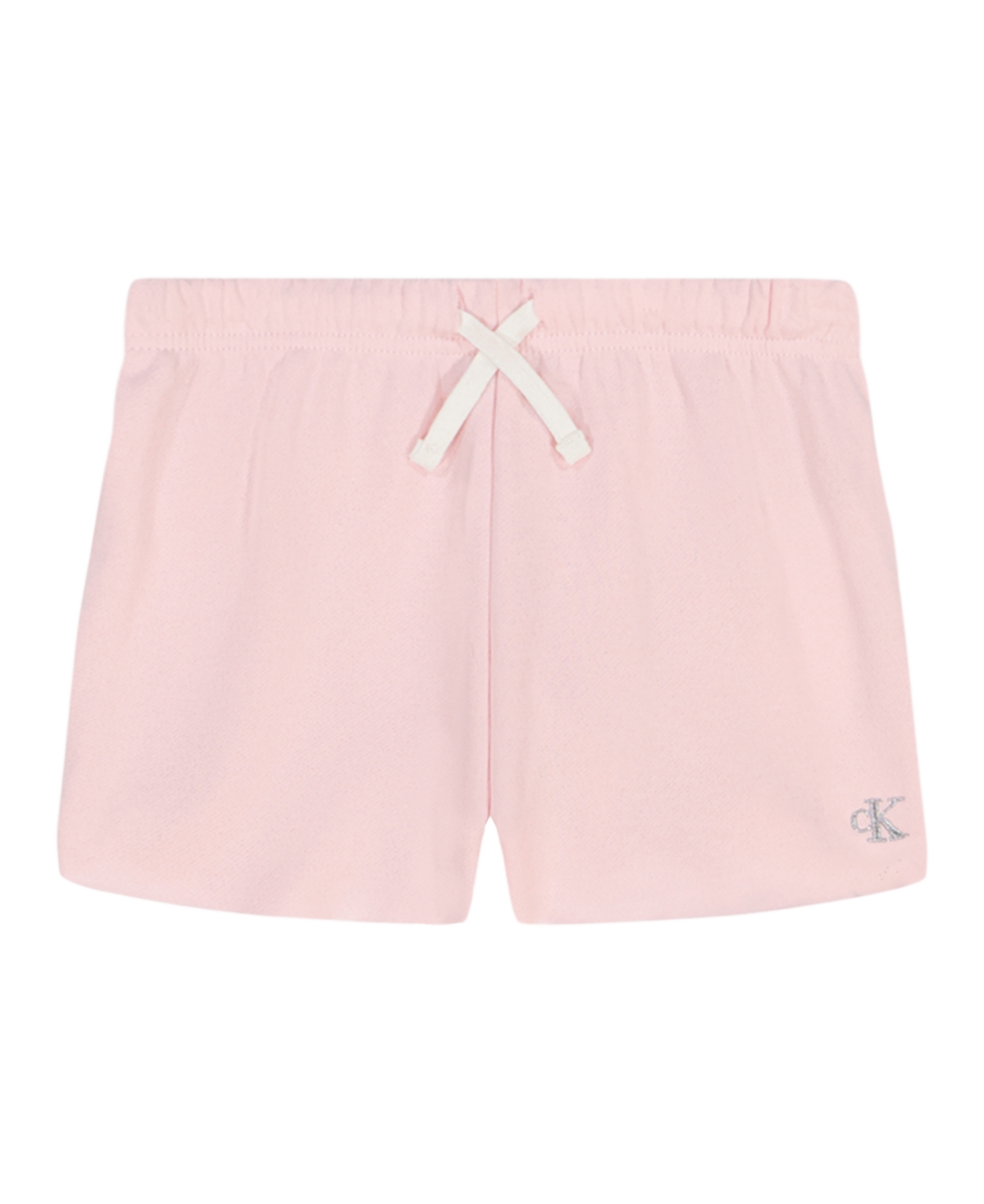 Shop Calvin Klein Big Girls Fleece Raw Edge Shorts In Pale Lilac