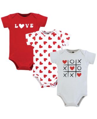 Hudson Baby Baby Girls Hudson Comfy Everyday Cotton Bodysuits 3-Pack - Love hearts 19$