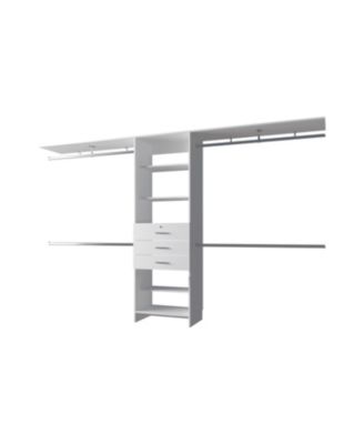 Geek Modular Closet Organizer System with Hanging Rods, Shelves, and Drawers