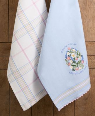 Egg-Cellent Easter Cotton Dishtowels Set, 18"x28"