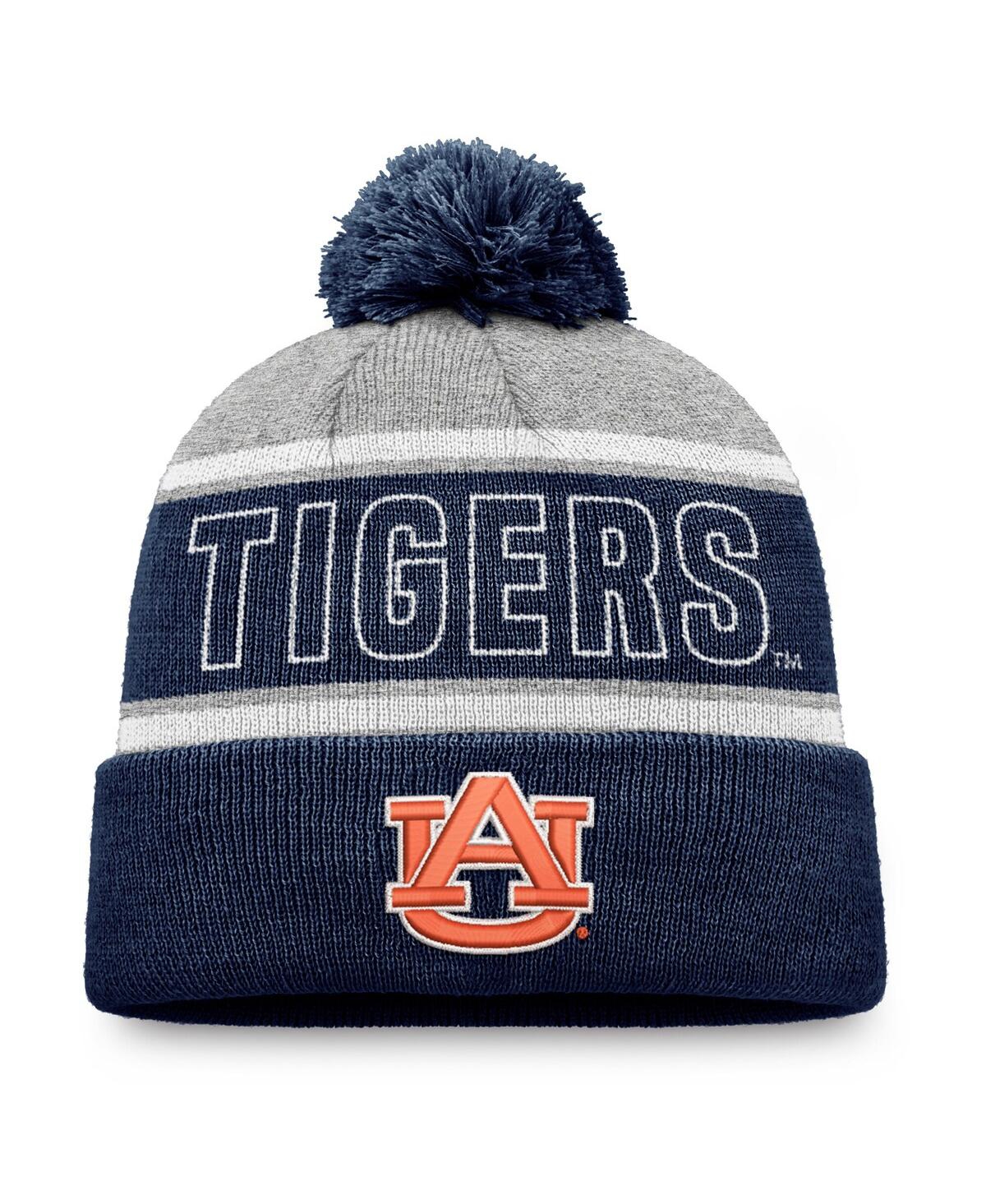 Top Of The World Men's True Navy Auburn Tigers Two-tone Cuffed With Pom Knit Hat In True Navy