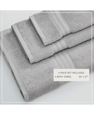 Quick-Drying Cotton 4-Piece Bath Towel Set, 54" x 27"