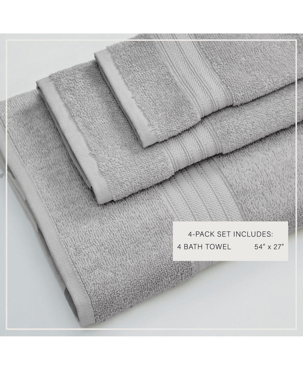 Linery & Co. Quick-Drying Cotton 4-Piece Bath Towel Set