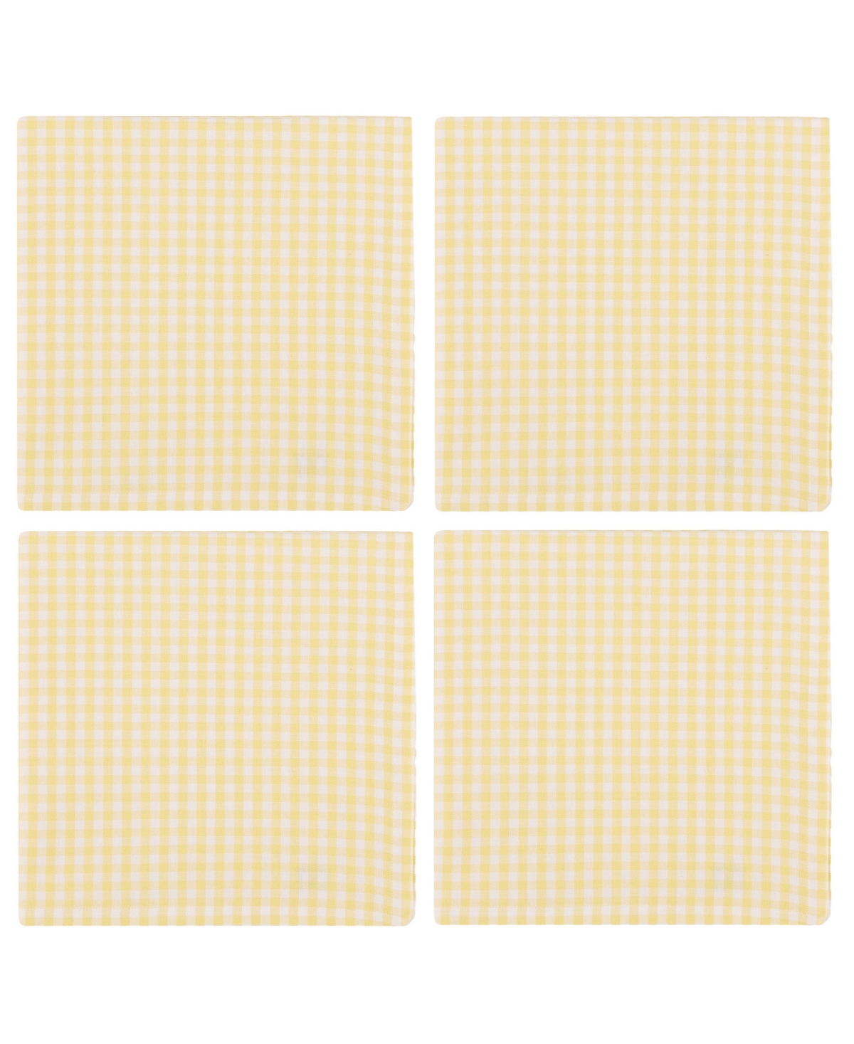 Design Imports Sundress Yellow Gingham Cotton Napkins, Set Of 4 In Yellow