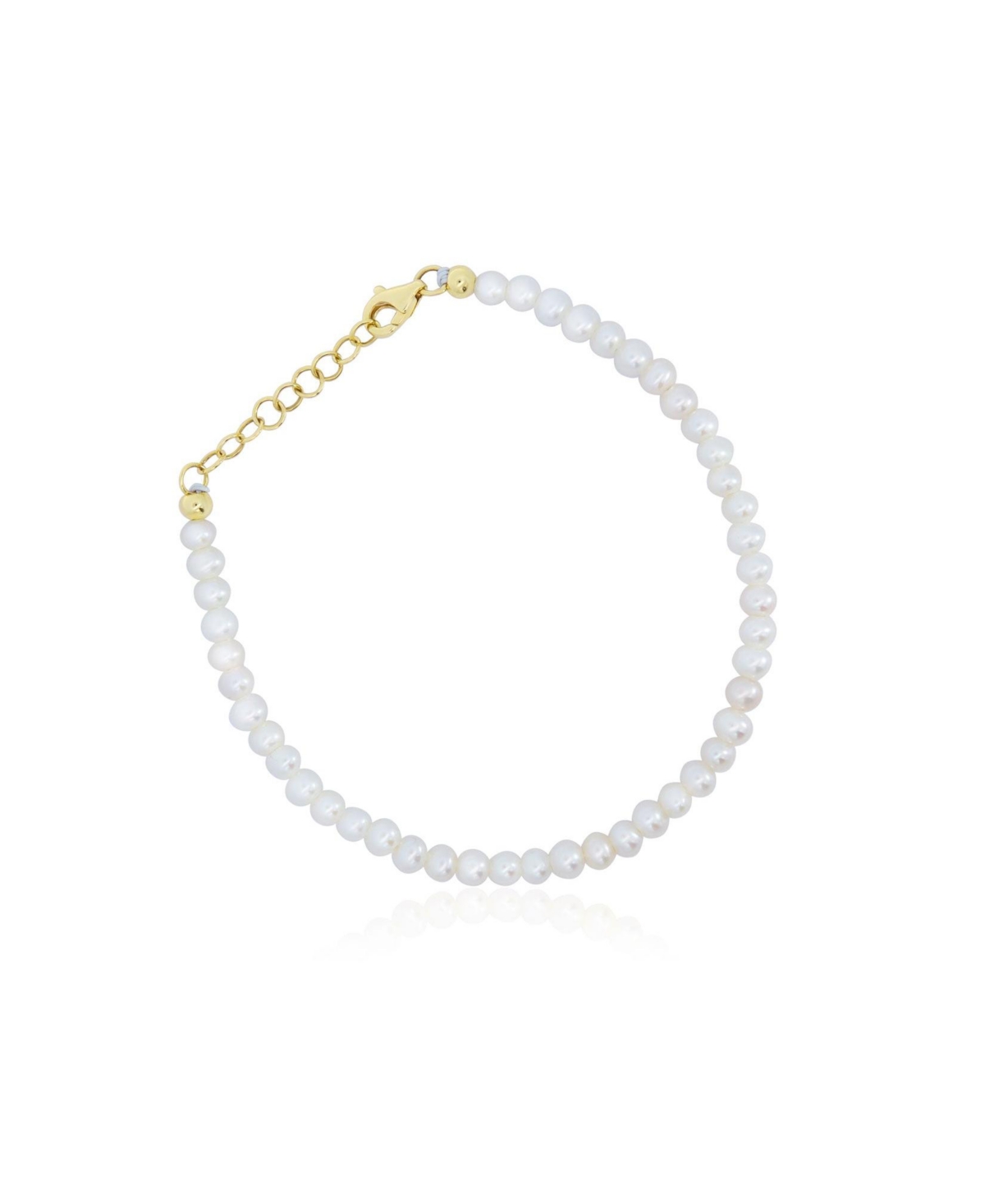 Pearl Bead Bracelet 14K Gold - Gold